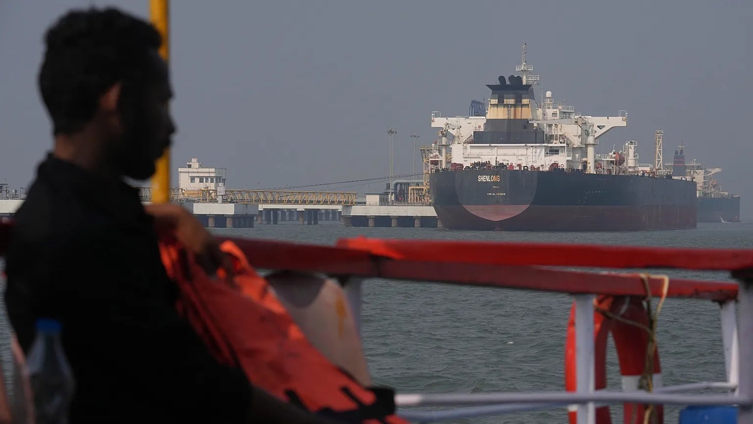 Commercial oil tankers near the Strait of Hormuz during the Iran conflict