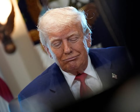 Donald Trump at a crypto investor event amid corruption and foreign money controversy