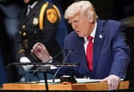 President Donald Trump during a speech as new US green card restrictions raise concerns among H-1B workers and immigrants