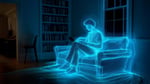 AI-powered WiFi router tracking people through walls inside a smart home