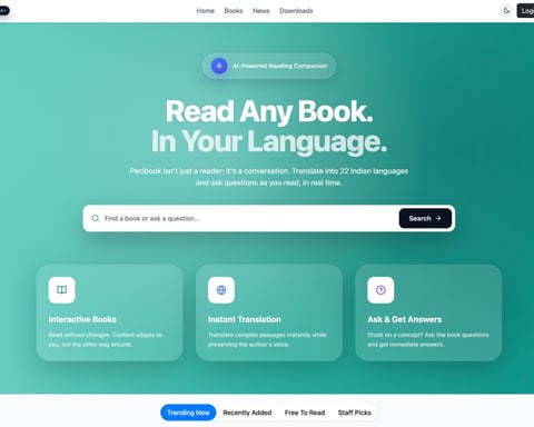 Pacibook Launches AI-Powered Multilingual eBook Platform, Enabling Readers to Access Books in 22 Indian Languages