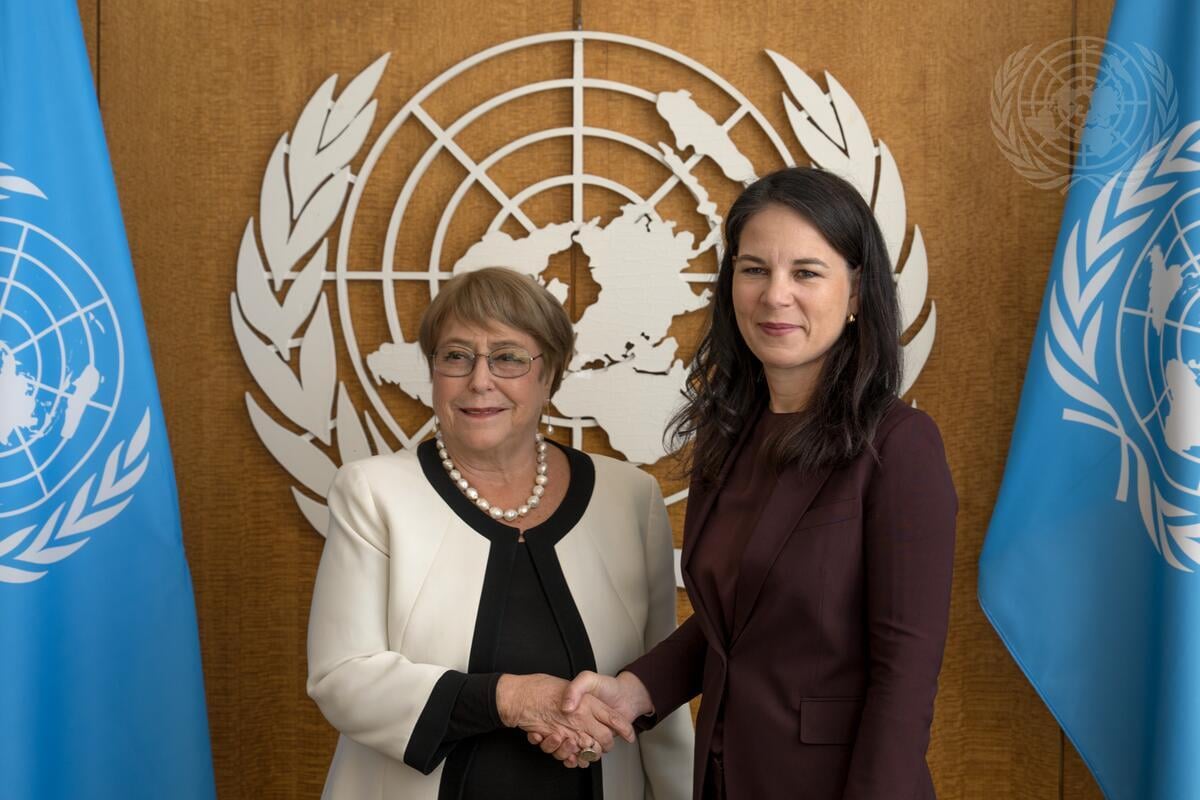 Michelle Bachelet meets UN General Assembly President Annalena Baerbock ahead of Secretary-General candidate dialogue April 2026