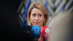 EU High Representative Kaja Kallas at Brussels foreign affairs council meeting on Russia dialogue