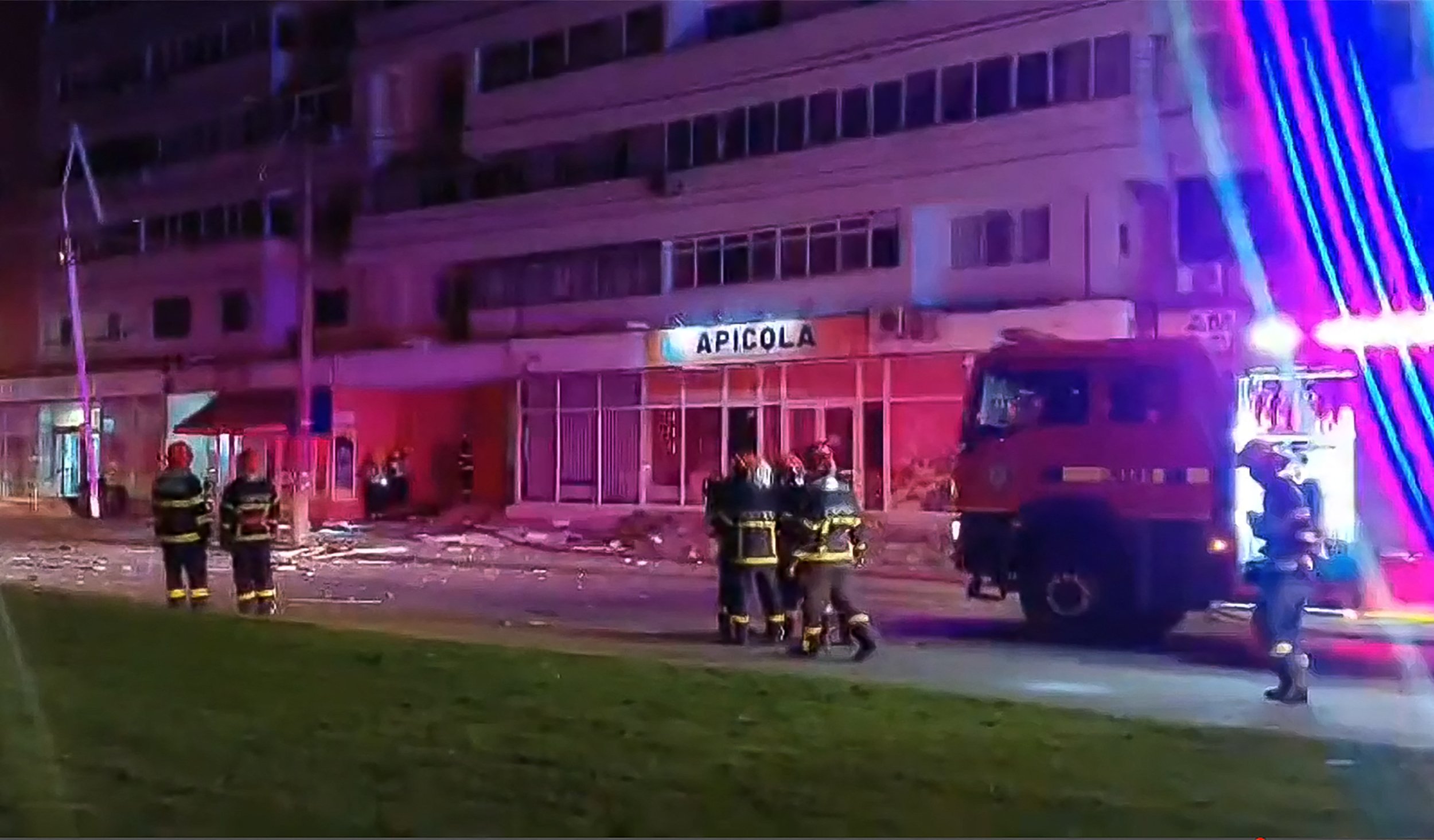 Emergency responders at the site of a drone crash in Galati Romania near the Ukrainian border May 2026