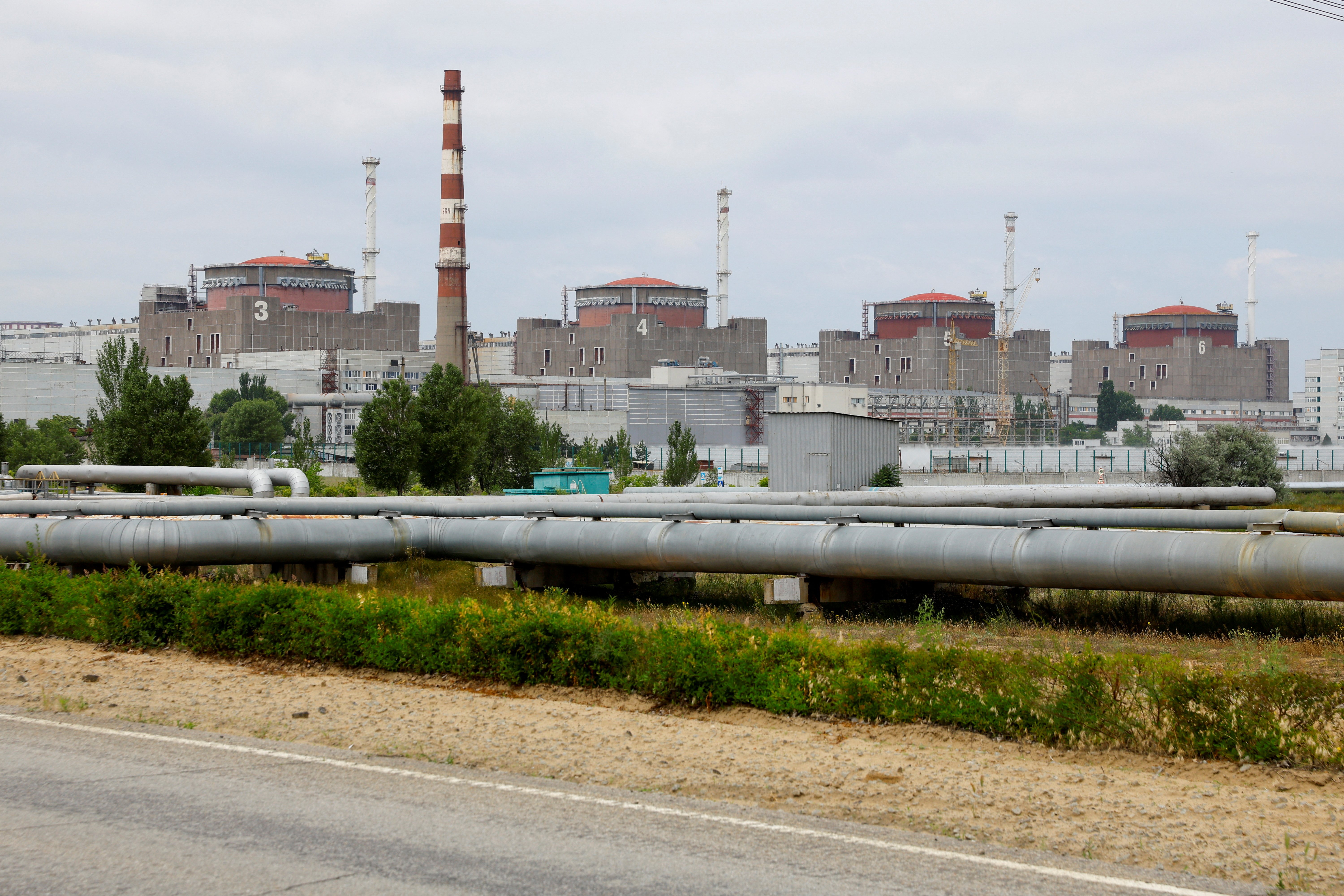 IAEA Director General Rafael Grossi at the Zaporizhzhia Nuclear Power Plant during ceasefire negotiations for Dniprovska power line repairs