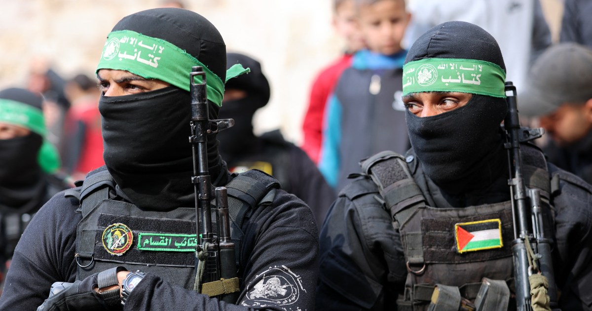 Fighters of Hamas Qassam Brigades at a funeral in Gaza City amid ongoing ceasefire negotiations