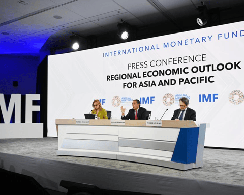 IMF Asia and Pacific Department director Krishna Srinivasan speaks on regional trade integration and economic outlook at press conference Washington DC