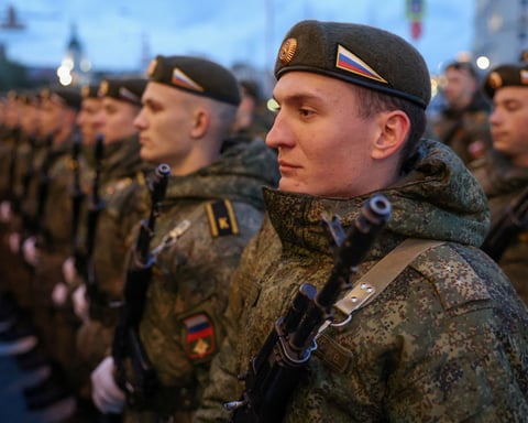 Russian troops at Victory Day parade Moscow 2026 amid Russia cultural soft power push