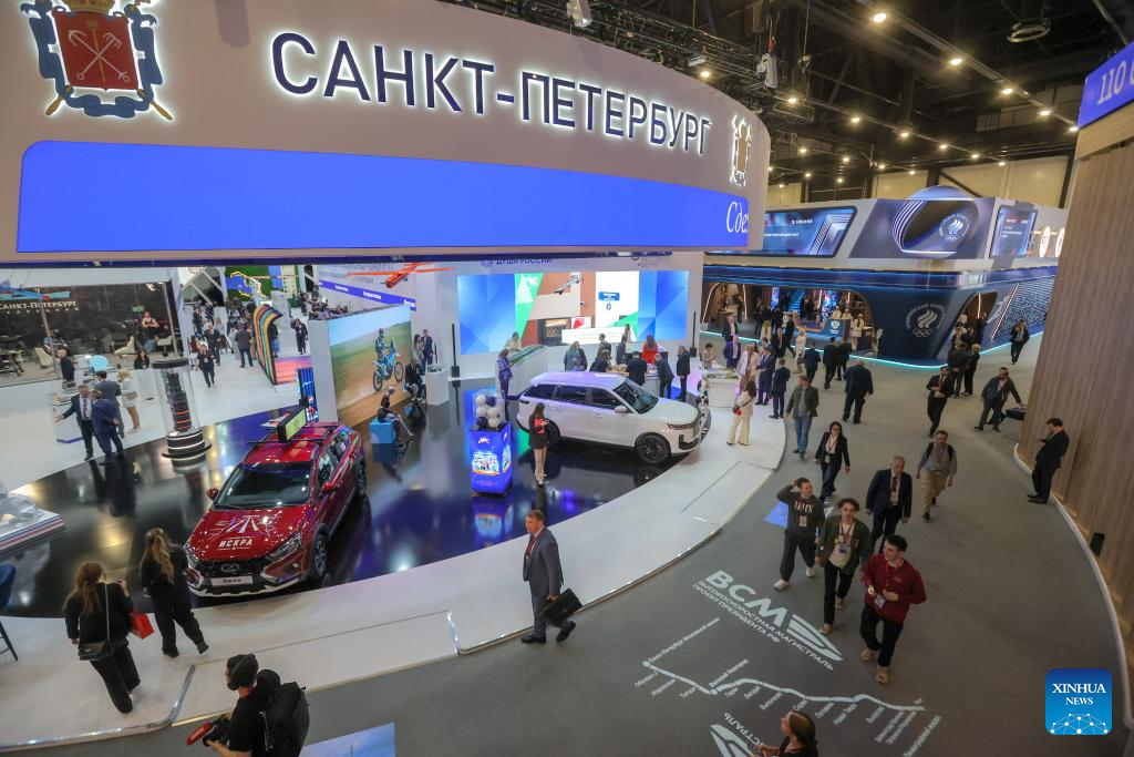 SPIEF 2026 exhibition hall delegates Russia economy St. Petersburg International Economic Forum