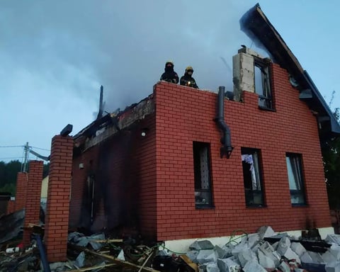 Damage from Ukrainian drone attacks on the Moscow region Russia May 17 2026