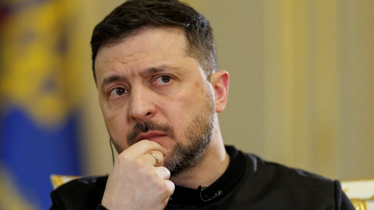 Volodymyr Zelensky during an interview in Kyiv ahead of his open letter to Vladimir Putin proposing peace talks